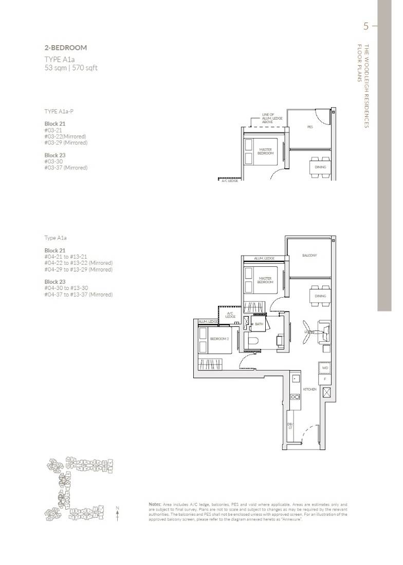 The Woodleigh Residences 1 Bedroom Floor Plan 2