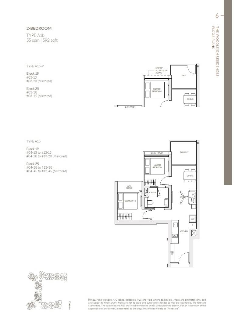 The Woodleigh Residences 1 Bedroom Floor Plan 3