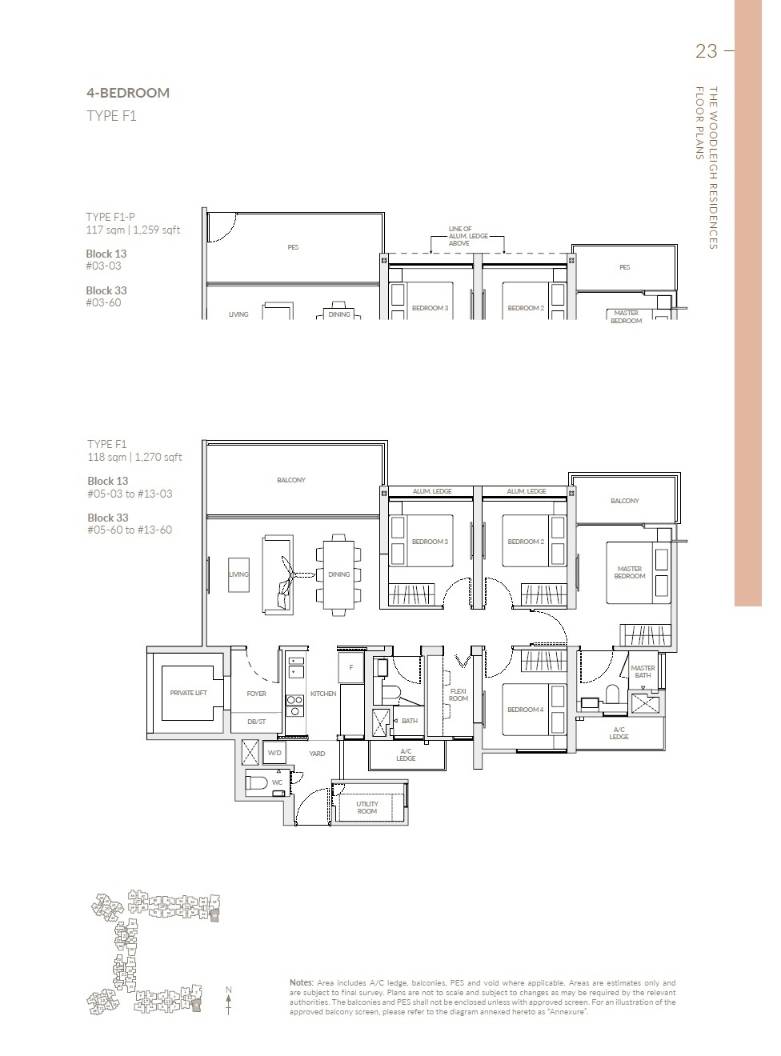 The Woodleigh Residences 1 Bedroom Floor Plan 14